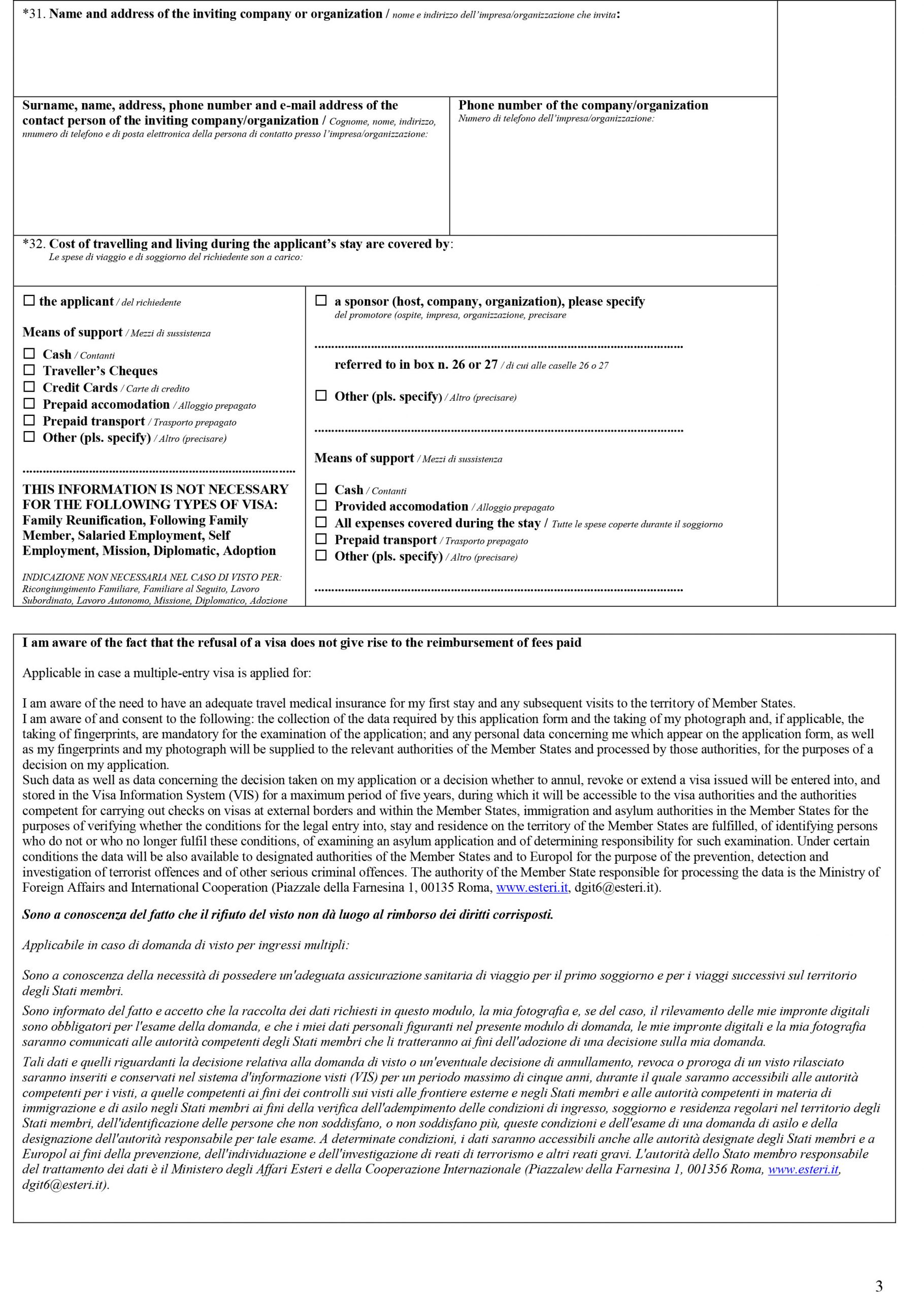 Italy Visa Application Form For Bangladeshi Work Italy Visa Application Form For Bangladeshi Work