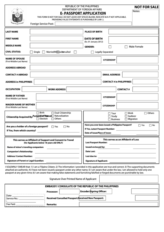 Passport Application Form Pdf Download