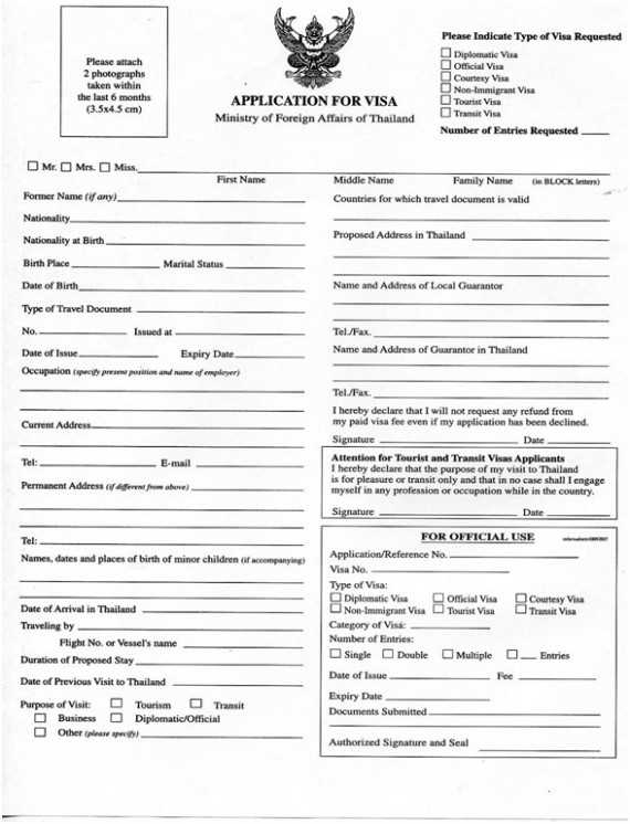 Passport Application Form Thailand 5 Great Passport 