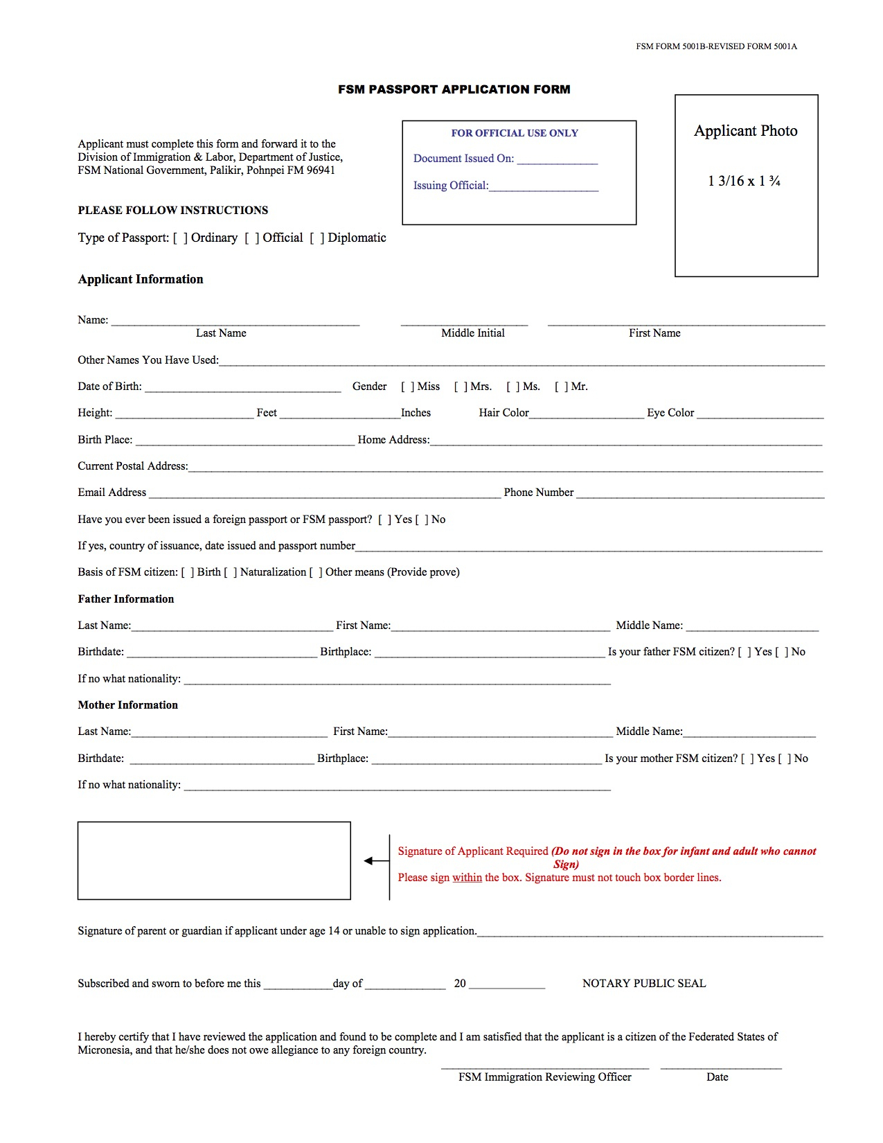 Passport Application Form Washington State PrintableForm 