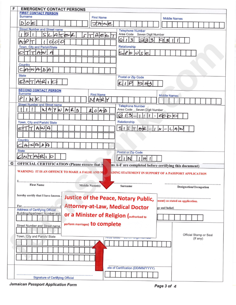 Passport Renewal Form Jamaica PassportRenewalForm