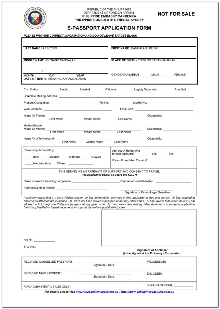 Passport Renewal Online Application Form E Passport