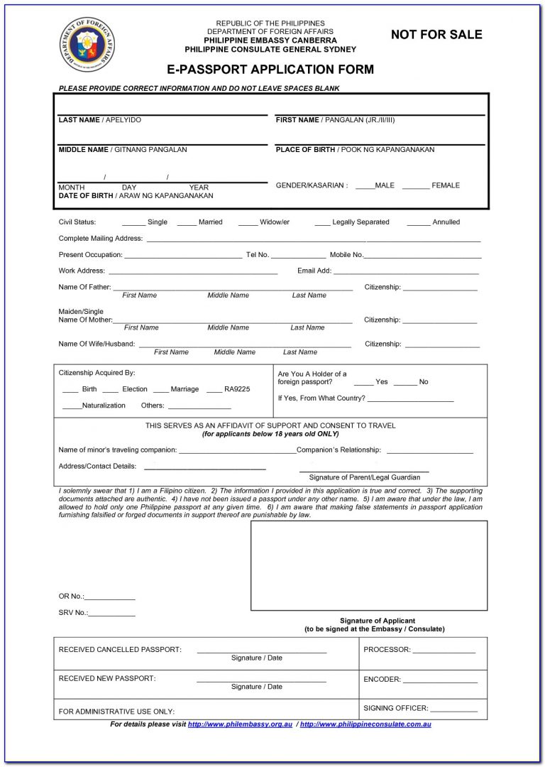 Passport Renewal Online Application Form E Passport