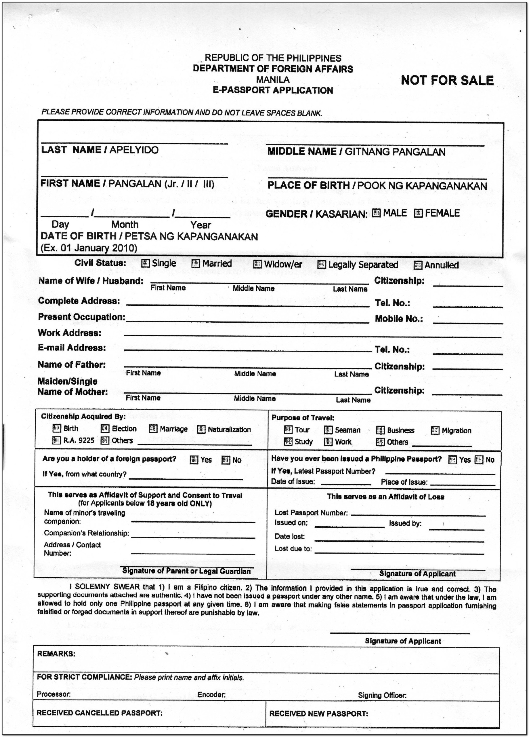 Passport Renewal Online Application Form E Passport Passport Renewal Online Application Form E Passport
