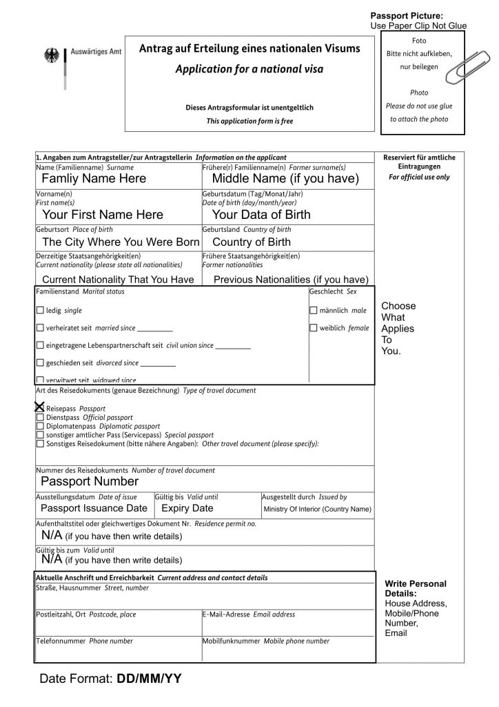 Tips How To Fill German Student Visa Application Form Tips How To Fill German Student Visa Application Form