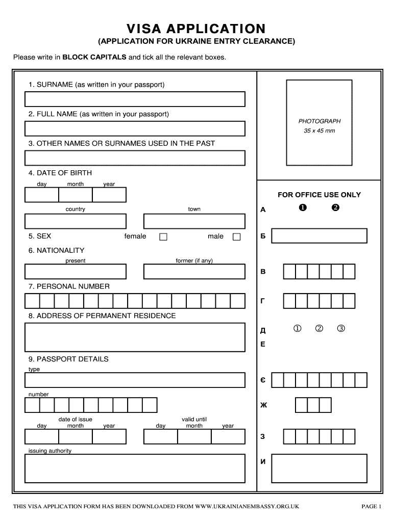 Ukraine Visa Application Form Fill Out And Sign Ukraine Visa Application Form Fill Out And Sign