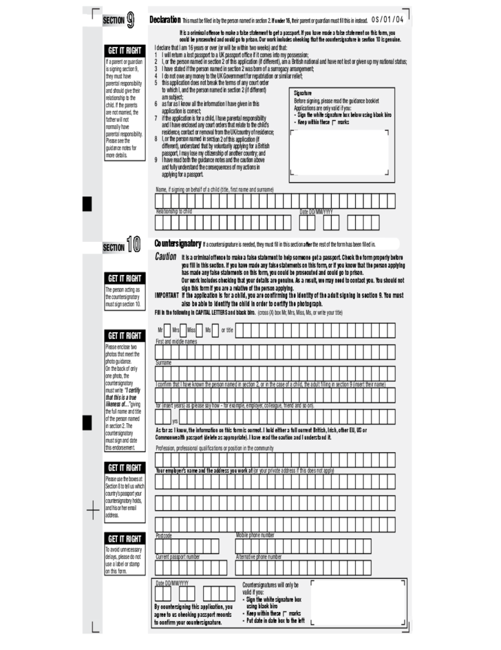 United Kingdom Passport Application Free Download United Kingdom Passport Application Free Download