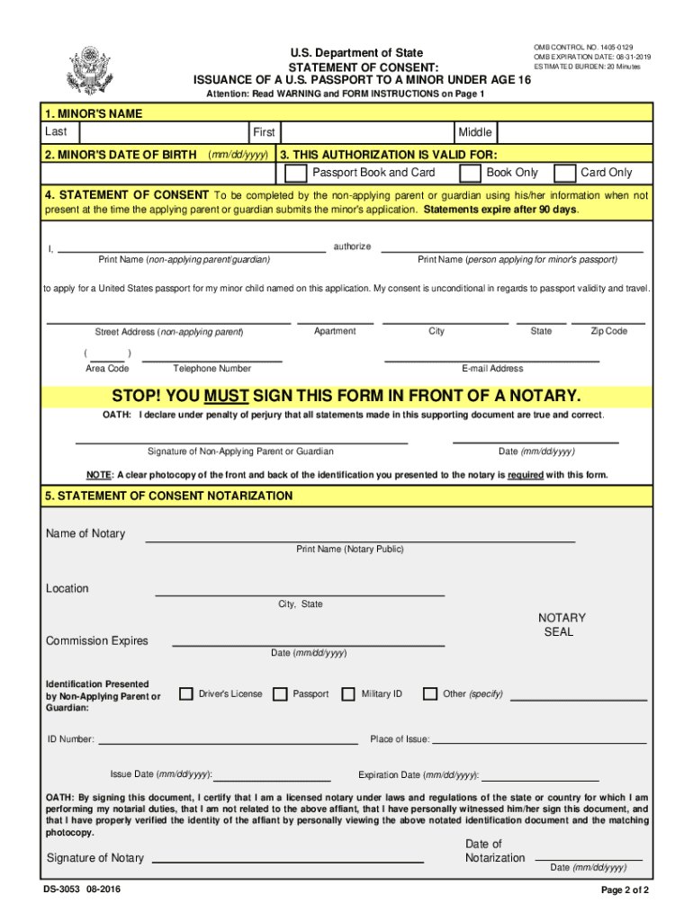 2016 2020 Form DS 3053 Fill Online Printable Fillable 