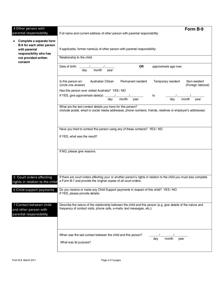Application For An Australian Travel Document For A Child 