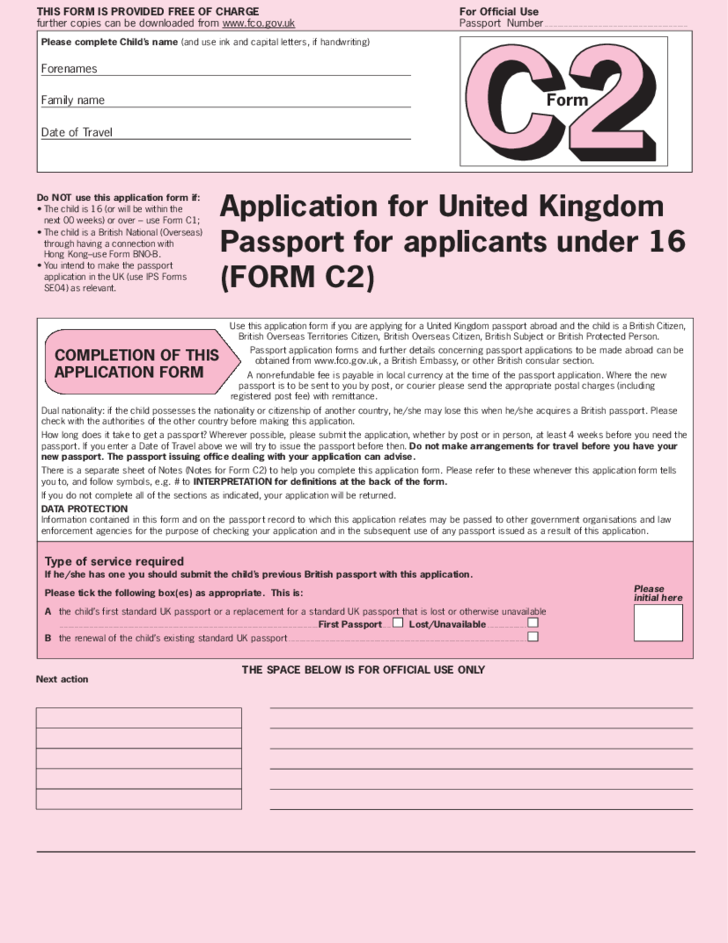 Application For United Kingdom Passport For Applicants