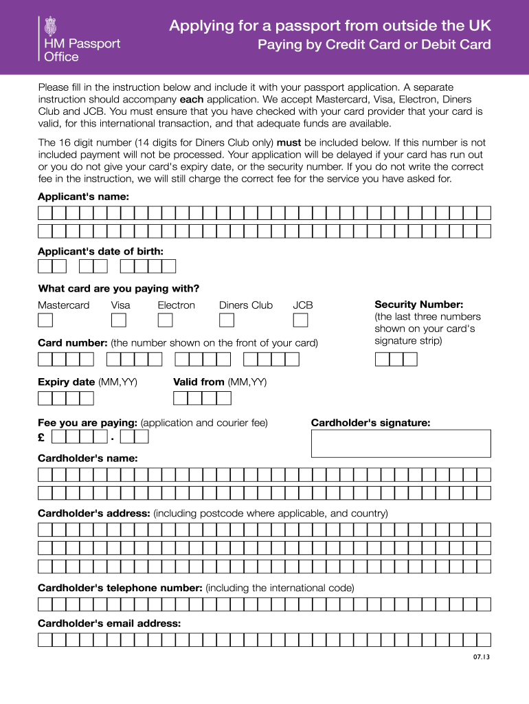 Applying For A Passport From Outside The Uk Paying By 