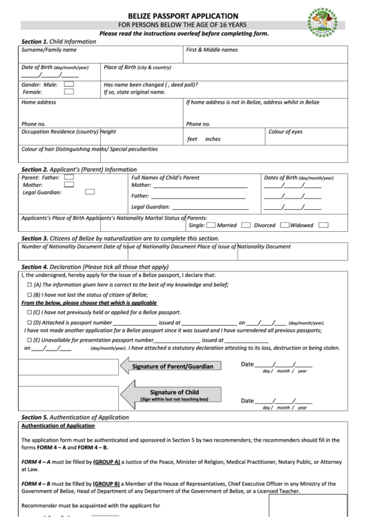 Australian Passport Application For A Child