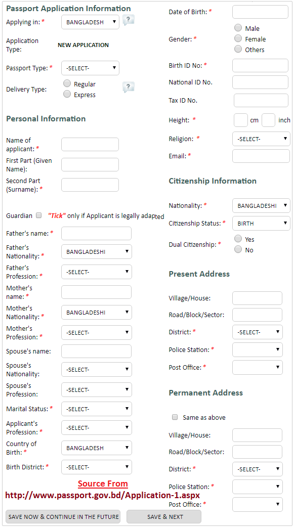 Bangladesh Passport Online Application Registration At Www