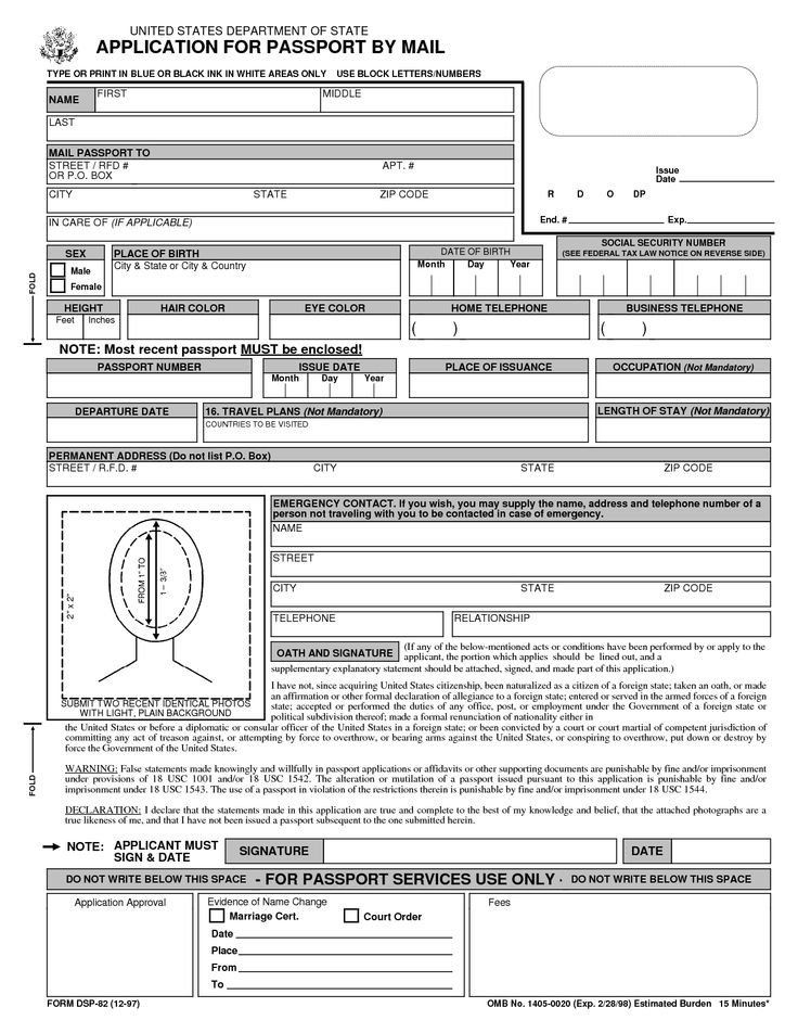 Download Form Ds 82 Passport Renewal Form Pdf In 2020 