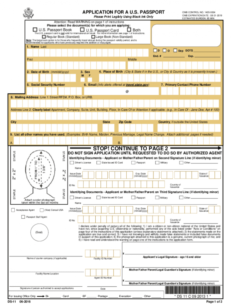 DS 11 2016 Fill And Sign Printable Template Online US