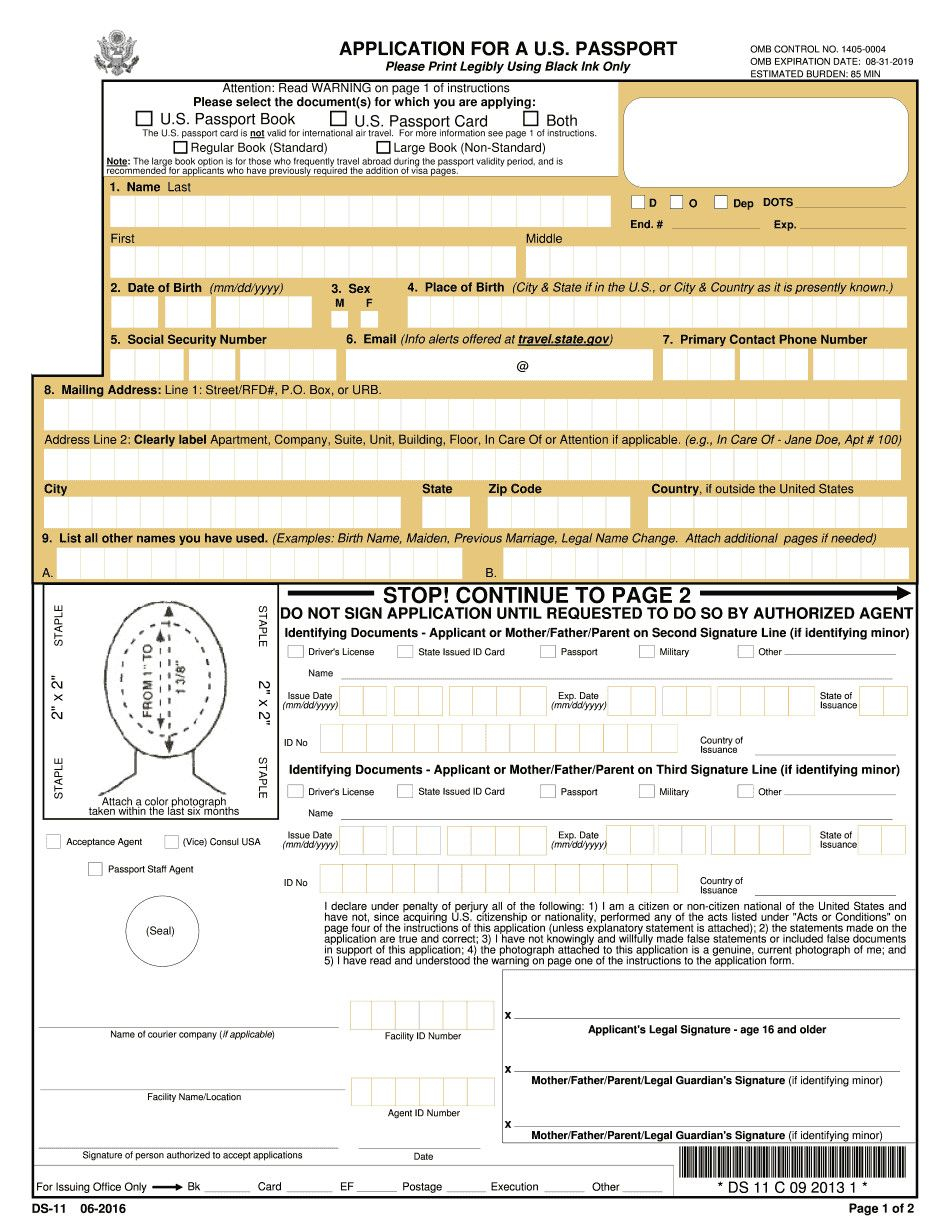 Ds 11 Fillable Form Ds 11 Form 2018 Fillable Printable 