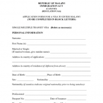 Fillable Application Form For A Visa To Enter Malawi