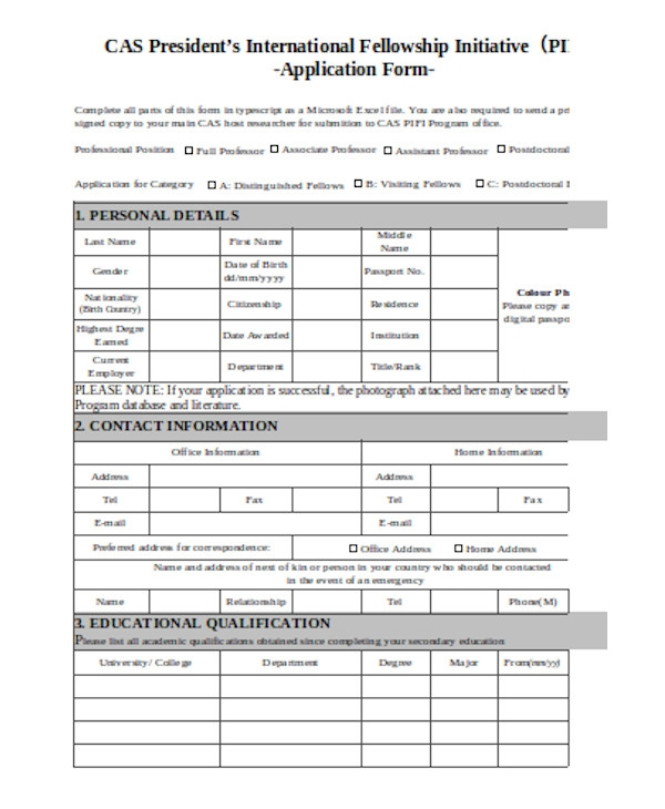 FREE 10 Sample Passport Application Forms In PDF Excel 