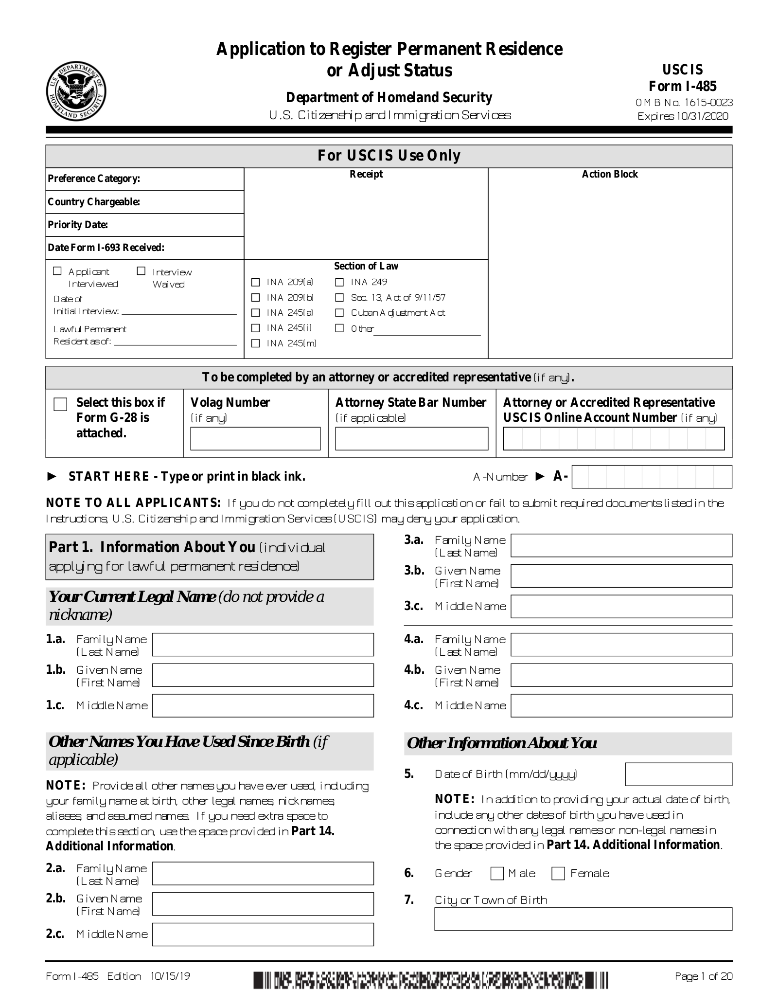 Free Green Card Forms PDF EForms