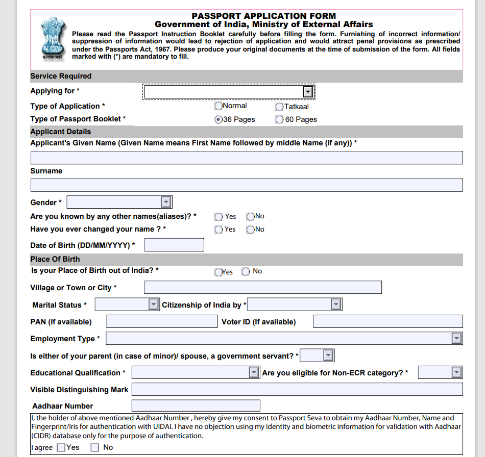 How To Apply For Indian Passport