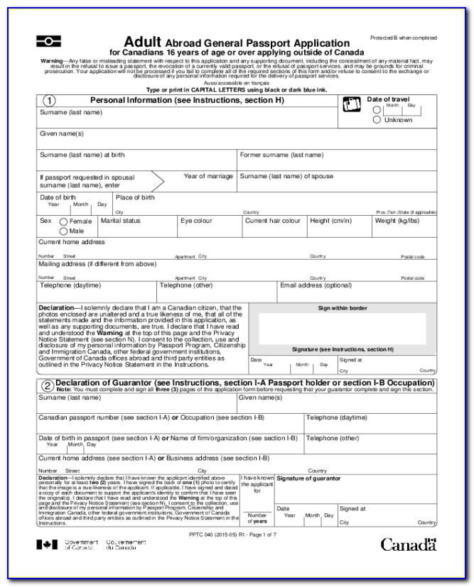 Indian Passport Renewal Application Form Vancouver 