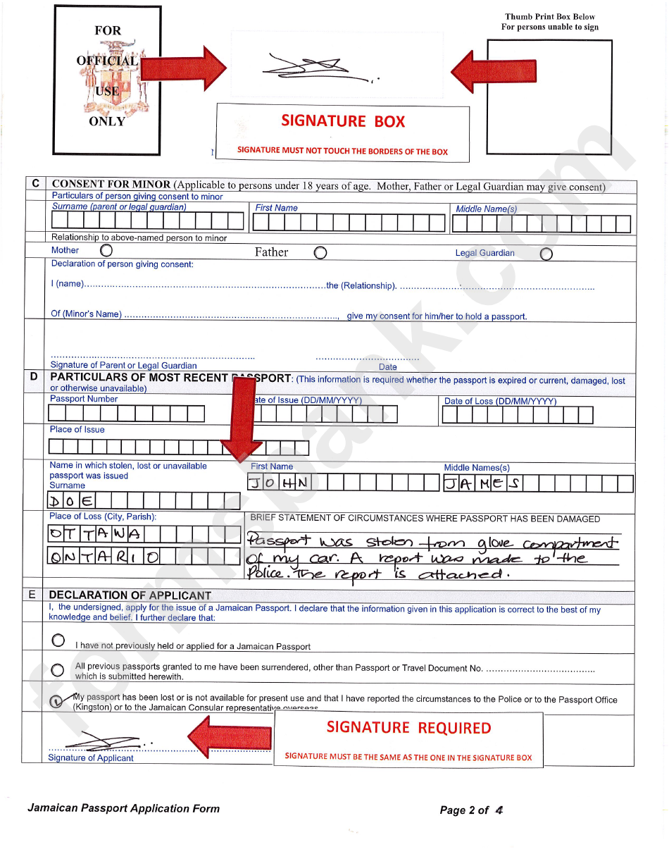 Instructions For Filling Out Childs Passport Reneal Uk