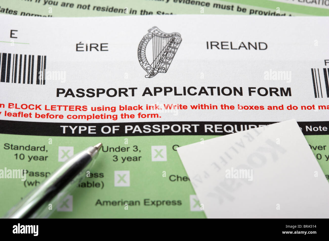 Irish Passport Application Form Stock Photo 31570928 Alamy