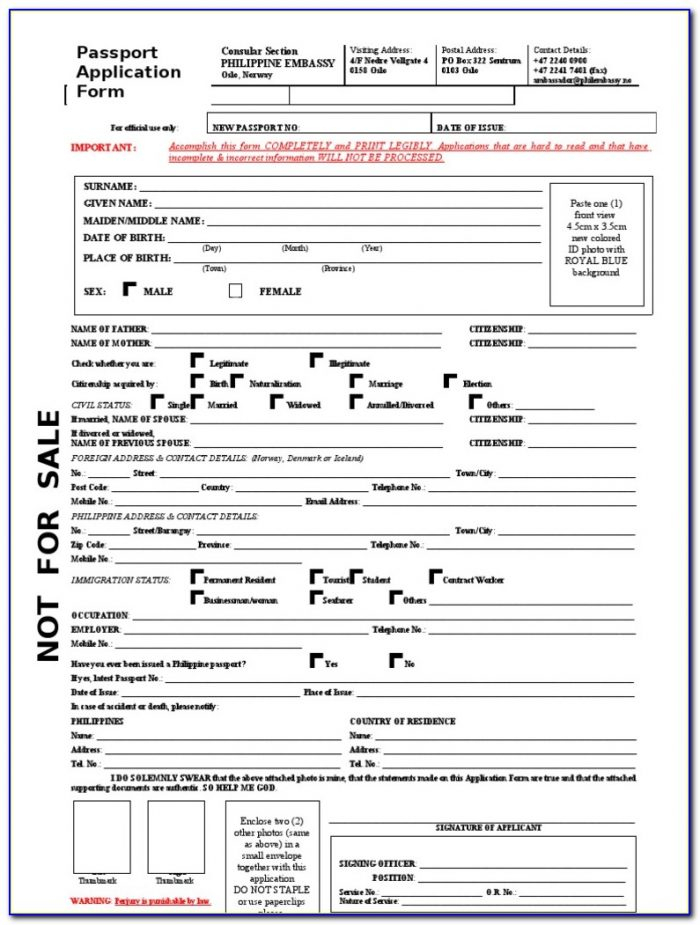 Nigerian E Passport Renewal Application Form Form 