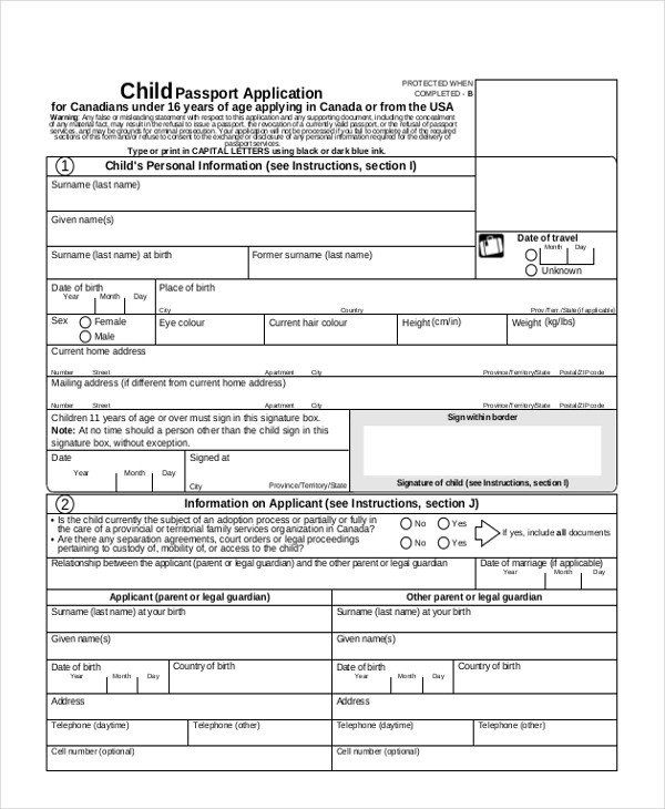 Passport Application Form Fillable Sample Passport 