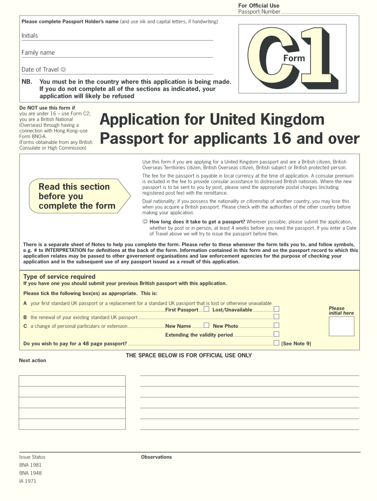 Passport Application Form Uk PrintableForm 