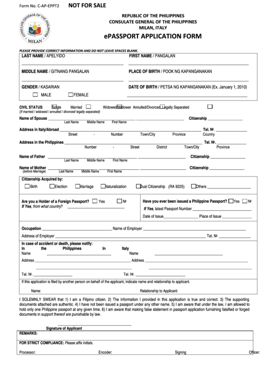 Passport Renewal Form Philippines Download PrintableForm 