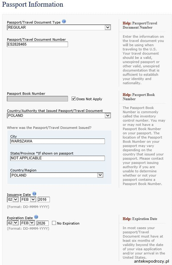 Passport Travel Document Type In Ds 160