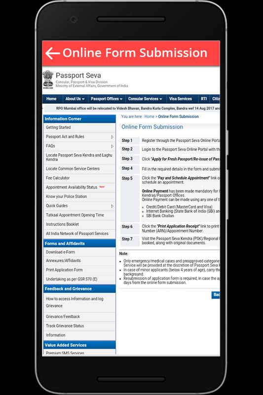 Submission Of Passport Application Form