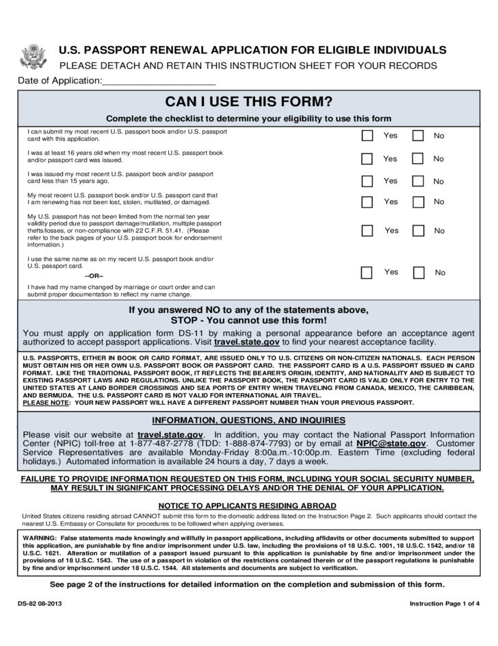 U S Passport Renewal Application For Eligible Individuals U S Passport Renewal Application For Eligible Individuals