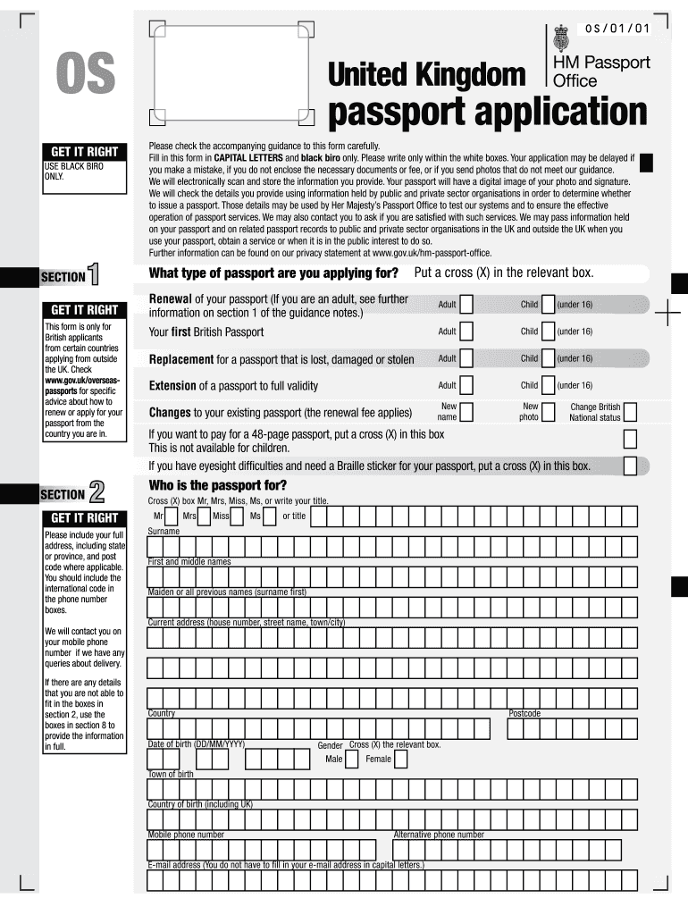 Uk Passport Renewal Fill Online Printable Fillable 