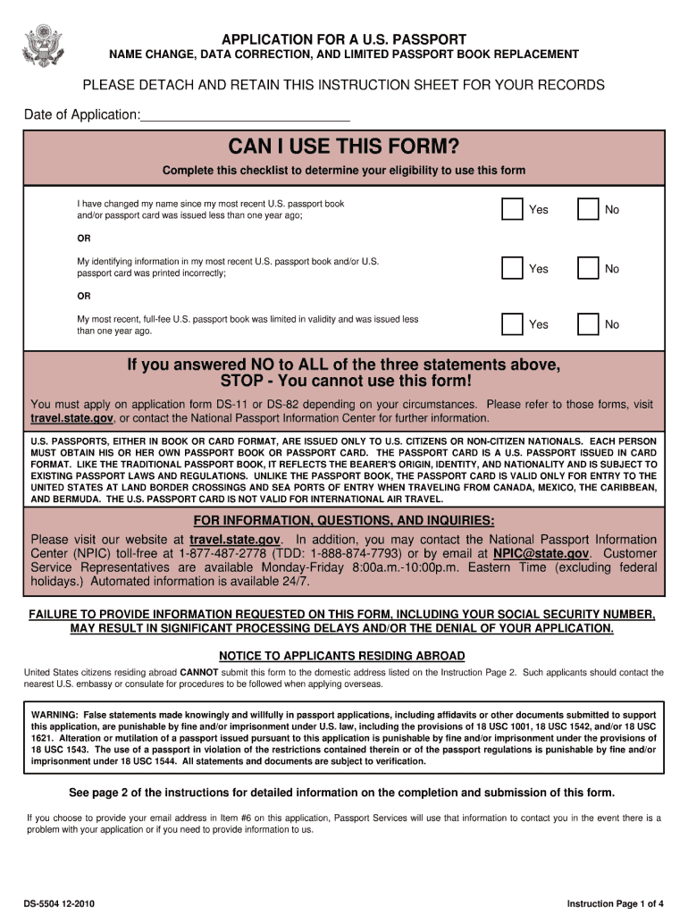 2010 Form DS 5504 Fill Online Printable Fillable Blank PdfFiller