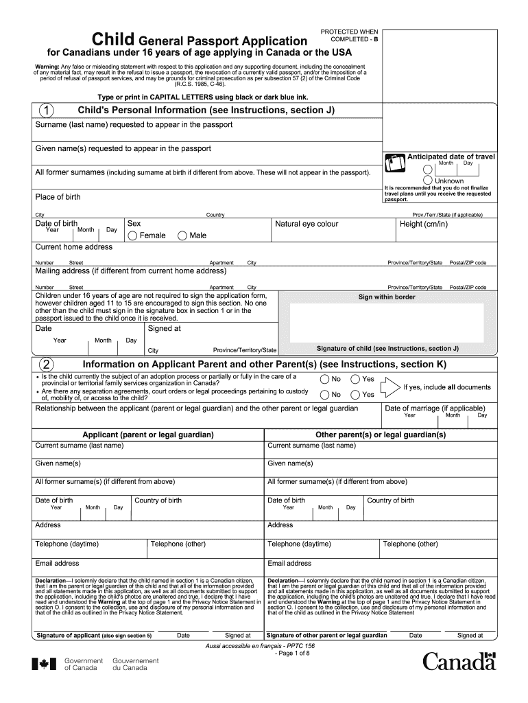 2018 Form Canada PPTC 155 Fill Online Printable Fillable Blank 