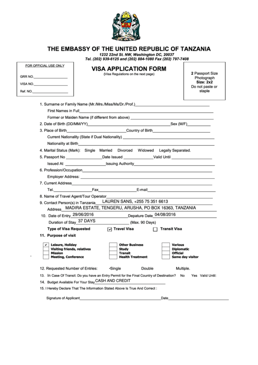 American Embassy Tanzania Visa Application Australian Tutorials American Embassy Tanzania Visa Application Australian Tutorials