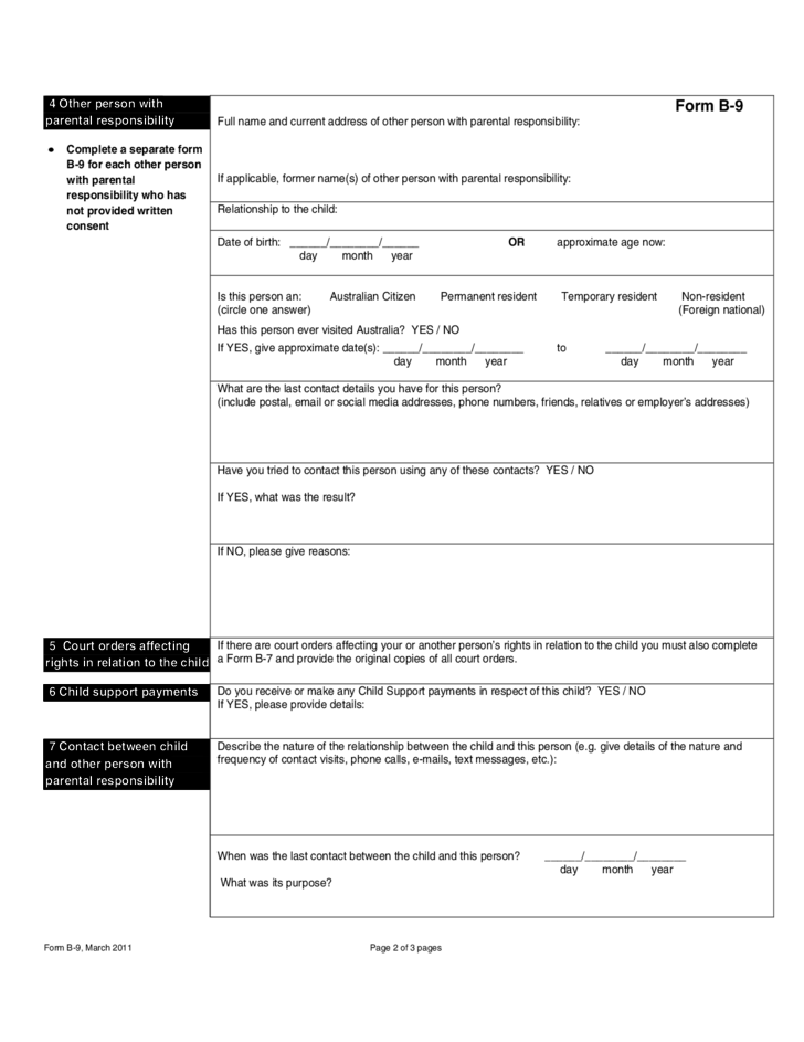 Application For An Australian Travel Document For A Child Free Download