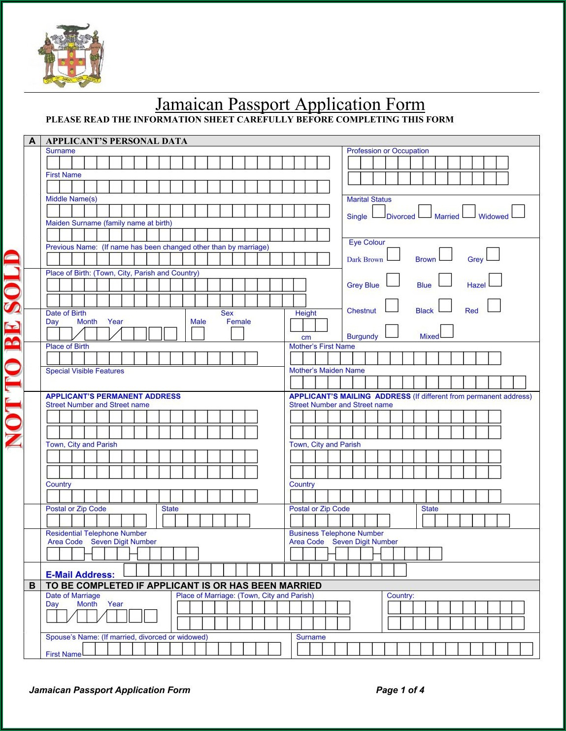 Application Form To Renew Jamaican Passport Form Resume Template 