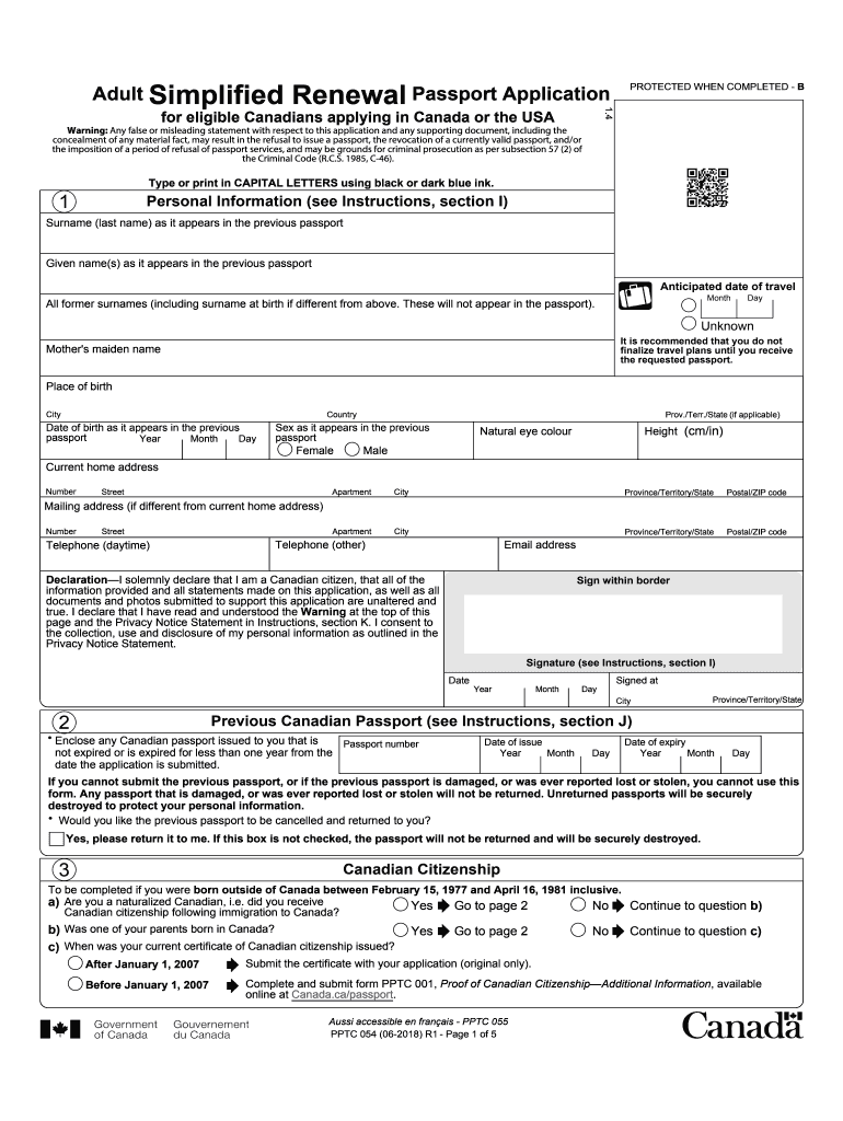 Canadian Passport Application Form Fill Out Sign Online DocHub