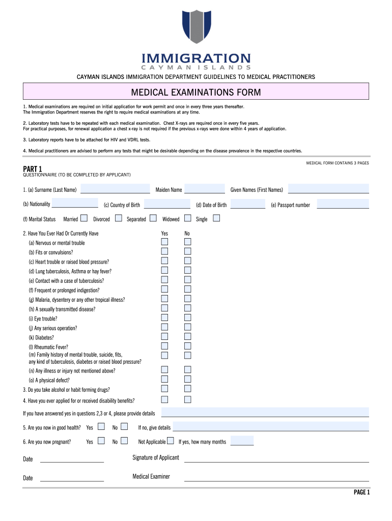 Cayman Medical Form The Form In Seconds Fill Out And Sign Printable 