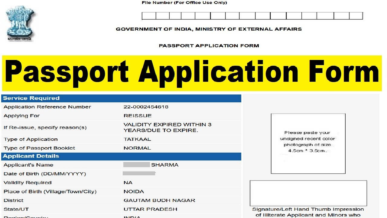 Download Passport Application Form Online Fresh renewal tatkal 