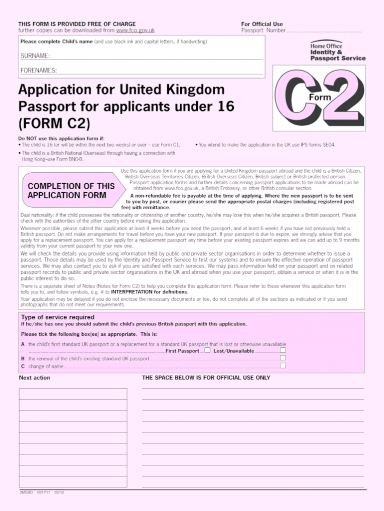 Downloaded Passport Uk Form Fill Out And Sign Printable PDF Template