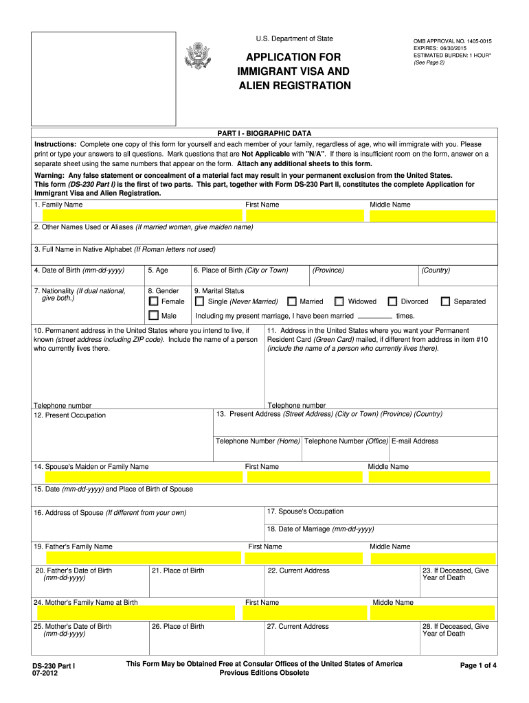 Ds 260 Form For Immigration Jawerpoint