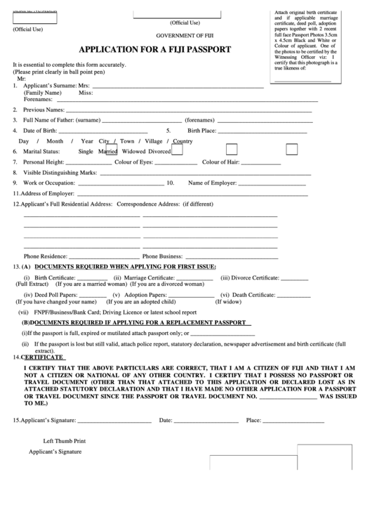 Fiji Passport Application Form Nz Printable Form 2022