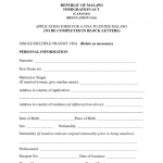 Fillable Application Form For A Visa To Enter Malawi Printable Pdf Download