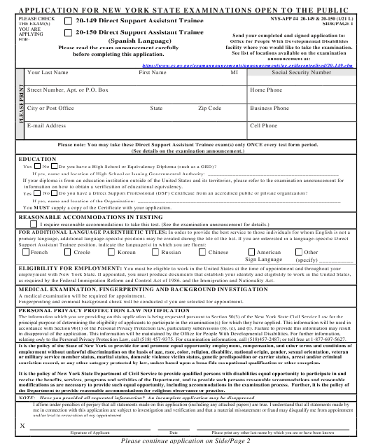 Form NYS APP 4 20 149 NYS APP 4 20 150 Download Fillable PDF Or 