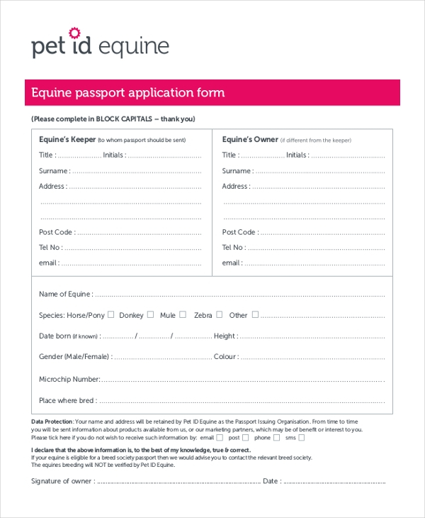 FREE 12 Sample Passport Application Forms In PDF MS Word Excel