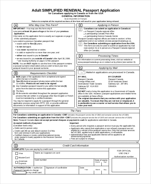 FREE 7 Sample Passport Renewal Forms In PDF FREE 7 Sample Passport Renewal Forms In PDF